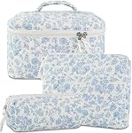 GISMTR 3PCS Sac de maquillage, Sac de toilette pour femmes, Grand sac de maquillage esthétique, Coquette Maquillage Sac de bain pour femmes