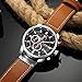 CURREN Mens Water Resistant Sport Chronograph Watches Military Multifunction Leather Quartz Wrist Watches (Silver black)