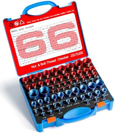 Boss Thread Checker VEXTHYX 66 Nut and Bolt Thread Checker with 32 Metric & 34 Standard ...