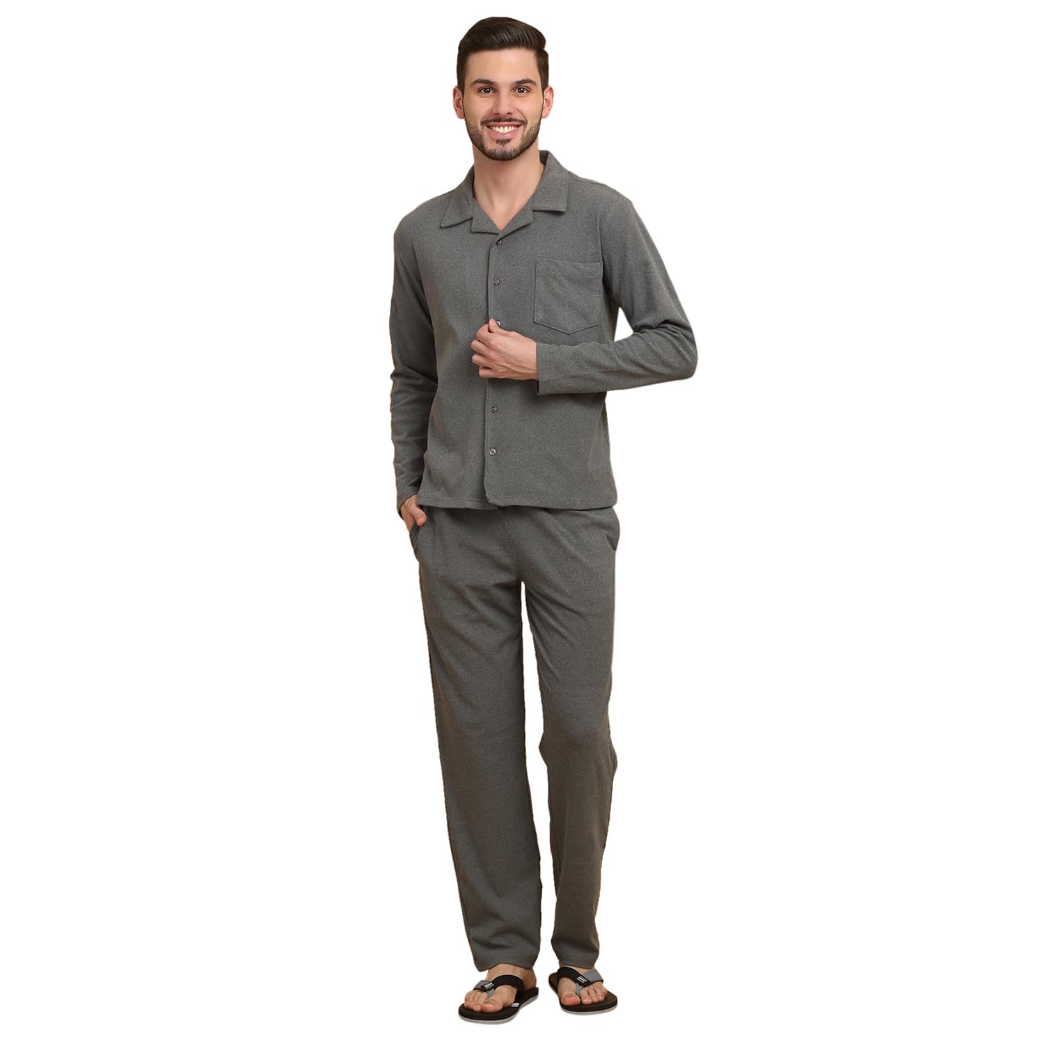 sweet dreams Men Solid Pyjama Set-picture-22