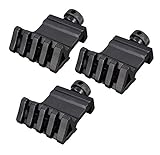 HooGou 3 Pcs 45 Degree 20mm 4 Slots Offset Angle Rail Mount Picatinny Weaver Style for Mounting Flashlight Sight Black 3 Pack