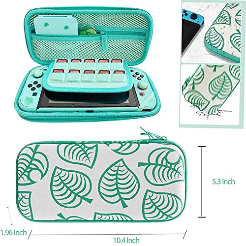 Accessories Bundle for Nintendo Switch Animal Crossing - YOOWA Accessory kit NS Animal Crossing Set with Carrying Case Protective Cover Screen Protector Game Card Holder Play Stand Thumb Grips