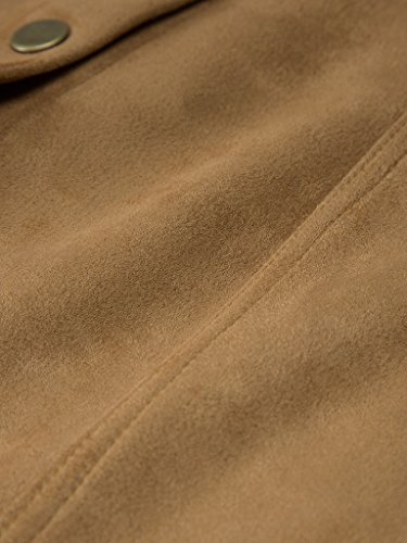 Persun Women's Brown Faux Suedettte Button Front Plain A-Line Mini Skirt,X-Large #TOP3