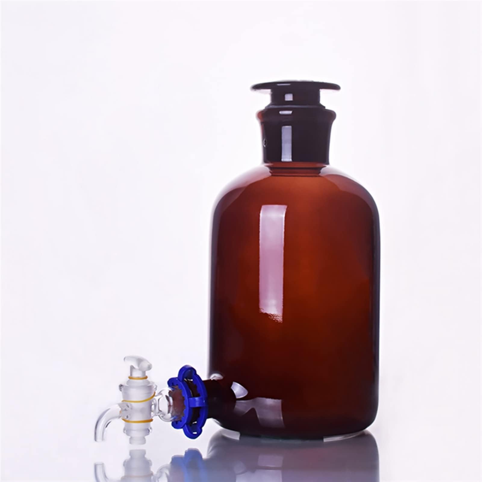 TAINDU Education Supplies Brown Laboratory Aspirator Bottle 2500ml/5000ml/10000ml/20000ml,Boro 3.3 Glass,with Ground-in Glass Stopper and Stopcock (Size : 5000ml)