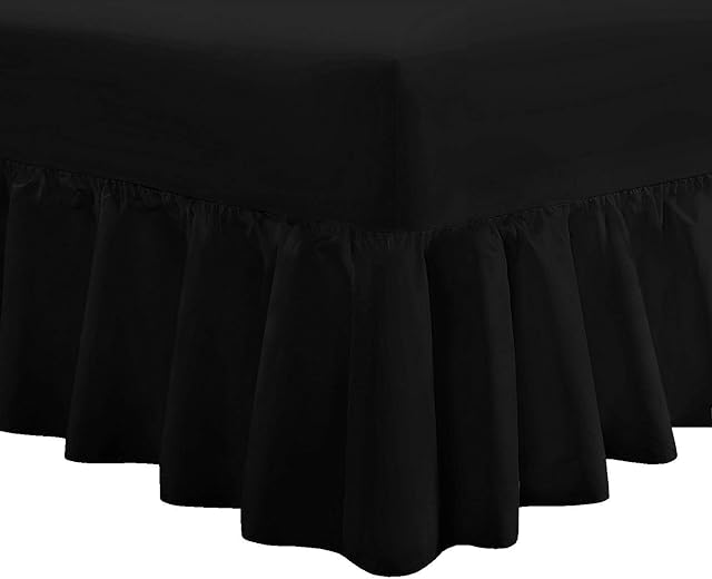 DTEX HOMES Luxury Extra Deep Frilled Valance Fitted Sheets, 4FT Small Double