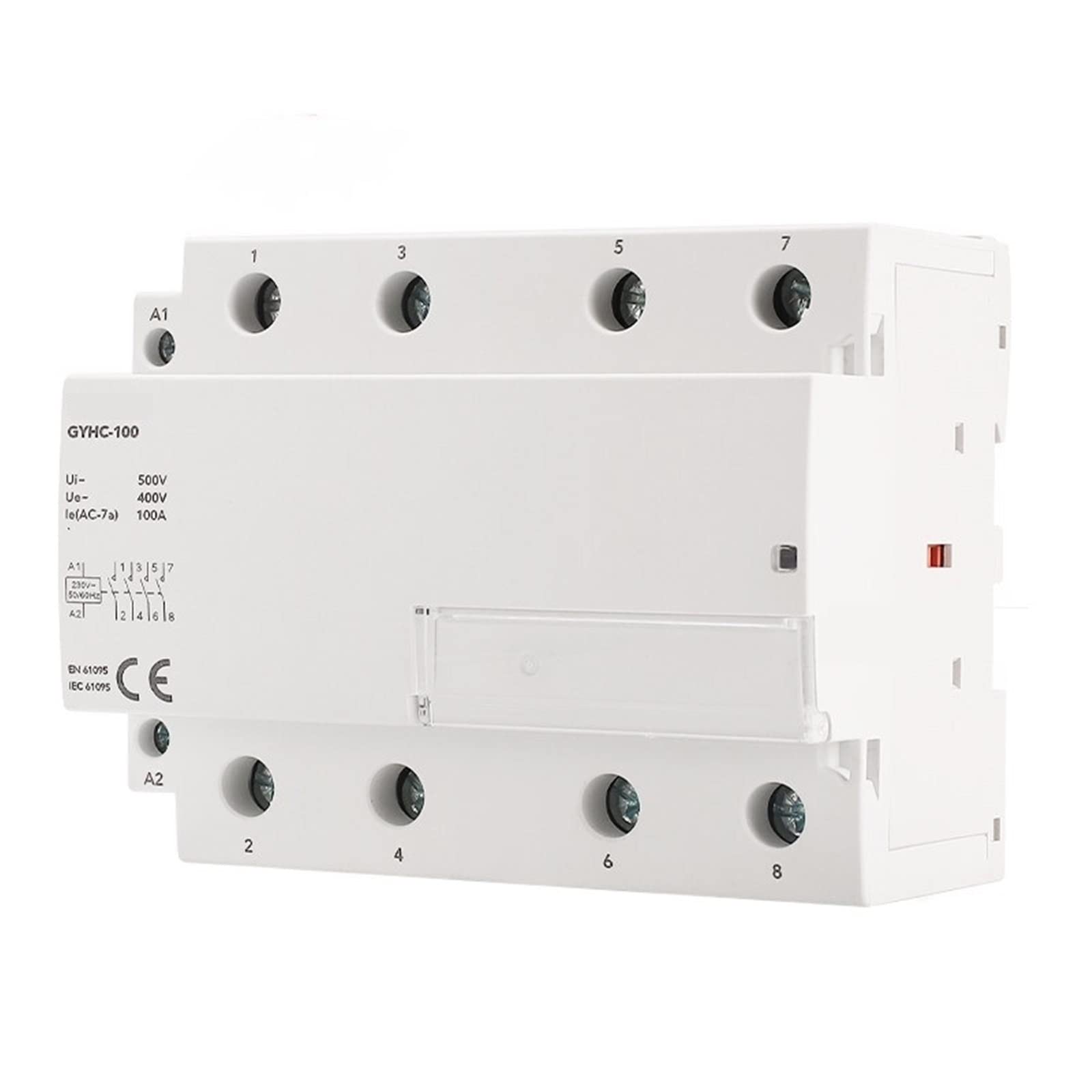 4 polos 100A AC 220V 230V 50/60Hz Din Rail hogar AC Modular contactor interruptor controlador hogar Hotel uso 1 Uds (Color : 4p 100a 2no2nc 230ac)