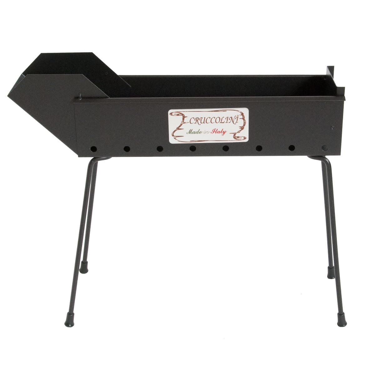 CRUCCOLINI BA12 Barbacoa arrosticini a carbón, Negro, 50 x 13 x 43 cm