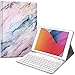 Produktbild Fintie Tastatur Hülle für iPad 10.2 Zoll (8. und 7. Generation - 2020/2019), Soft TPU Rückseite Gehäuse Schutzhülle mit Pencil Halter, magnetisch Abnehmbarer Tastatur mit QWERTZ Layout, Marmor Rosa