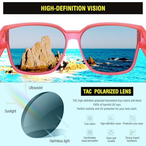 Image of DUCO Fit Over Sunglasses for Men Women Wear Over Glasses Retro Wrap Around Polarized Sun Glasses UV400 Protection DC8981
