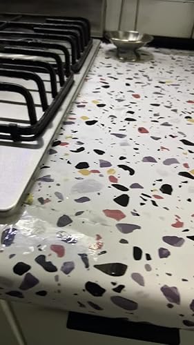 LaCheery Terrazzo folie voor meubels, plakfolie, werkblad keuken, 60 cm