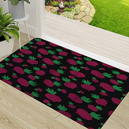 Felpudo de Entrada,Patrón irregular vegetal personalizado de alimentos orgánicos de rábano grande y pequeño,Alfombra Absorbente para Atrapar,Alfombrilla Antideslizante,Pasillo,Dormitorio,50x80cm