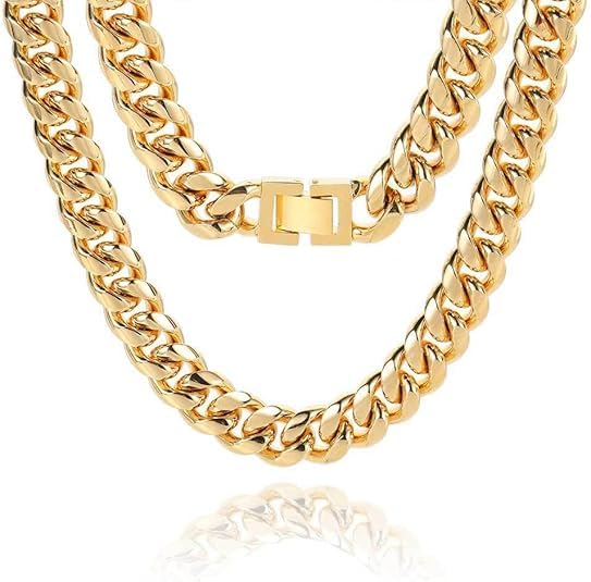 18k Cuban MenS Pure Gold Necklace A Powerful Hip-Hop Style Necklace Designed Specifically For Men. It Is An Ideal Gift For Fathers Lovers And Friends (20in)