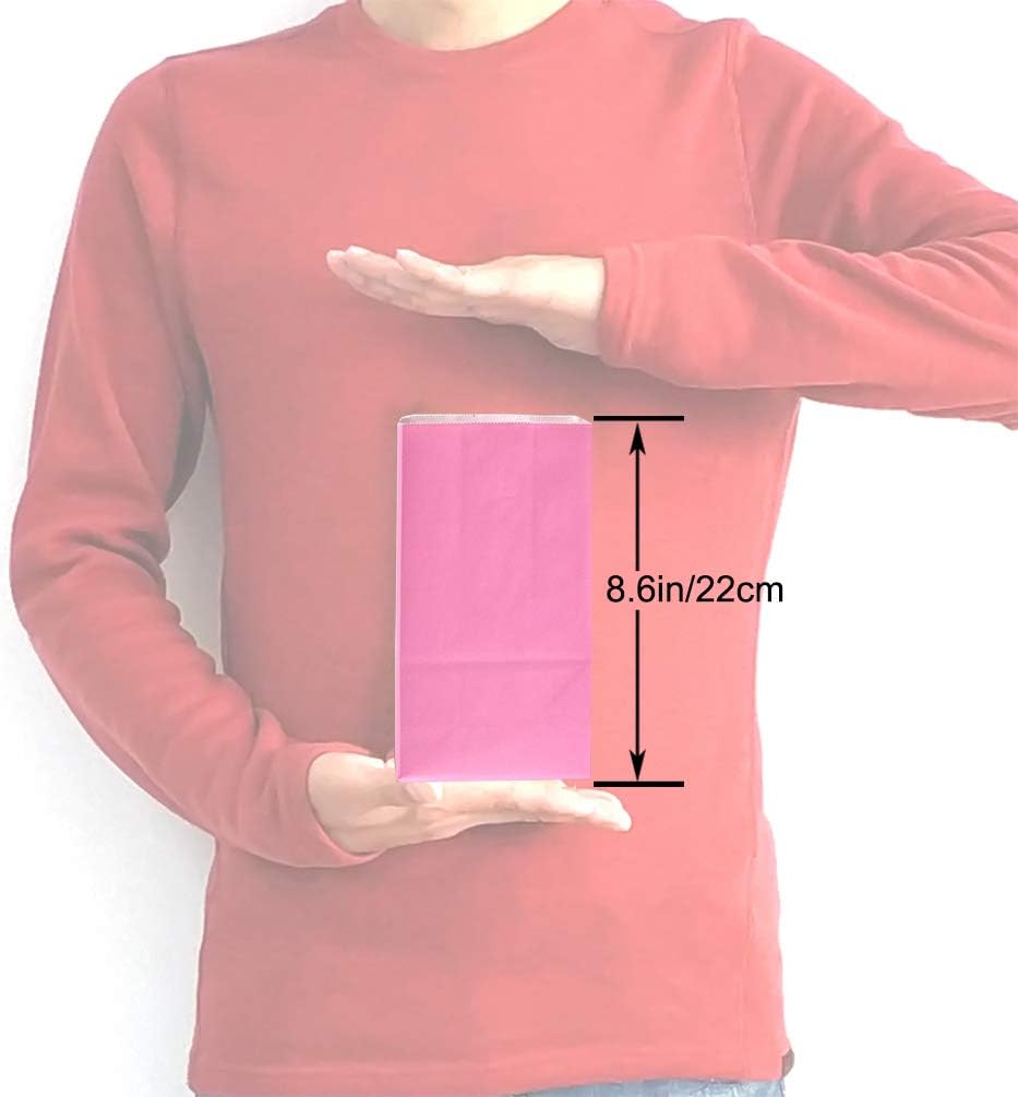 KEYYOOMY Small Pink Paper Bags Pink Goodie Bags (50 CT, 4.7x2.4x8.7 in) image 2