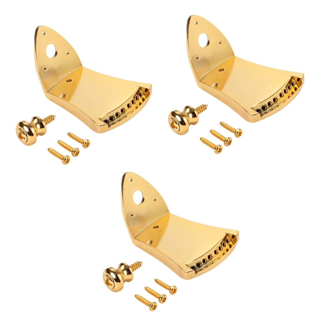 ibasenice 3pièces Metal Triangle Mandolin Tailpiece Doré Pour Mandoline Cordes Avec Vis Accessoire De Remplacement Élégant Et Pratique