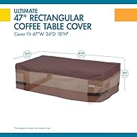 Vista 6 de DUCKCOVERS Ultimate - Funda rectangular impermeable para mesa de café de 49 pulgadas, funda otomana para exteriores