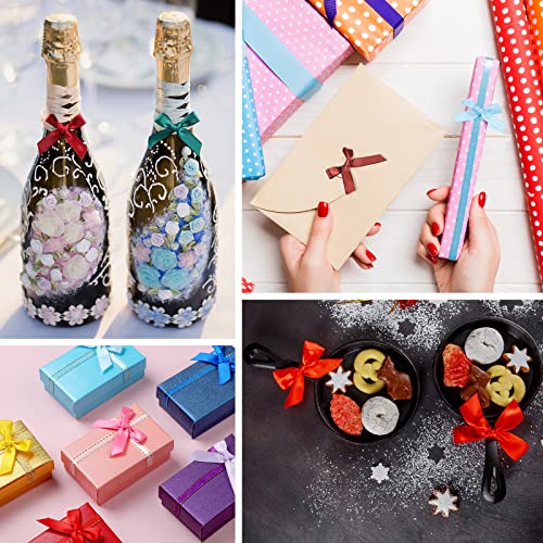 300 Pcs Mini Ribbon Craft Bows, Small Multicolor Diy Craft Tiny Bows For Presents Satin Decoration Bowknot For Gift Wrapping Hair Clip Flower Bouquet Wedding Birthday Sewing Scrapbooking #TOP5