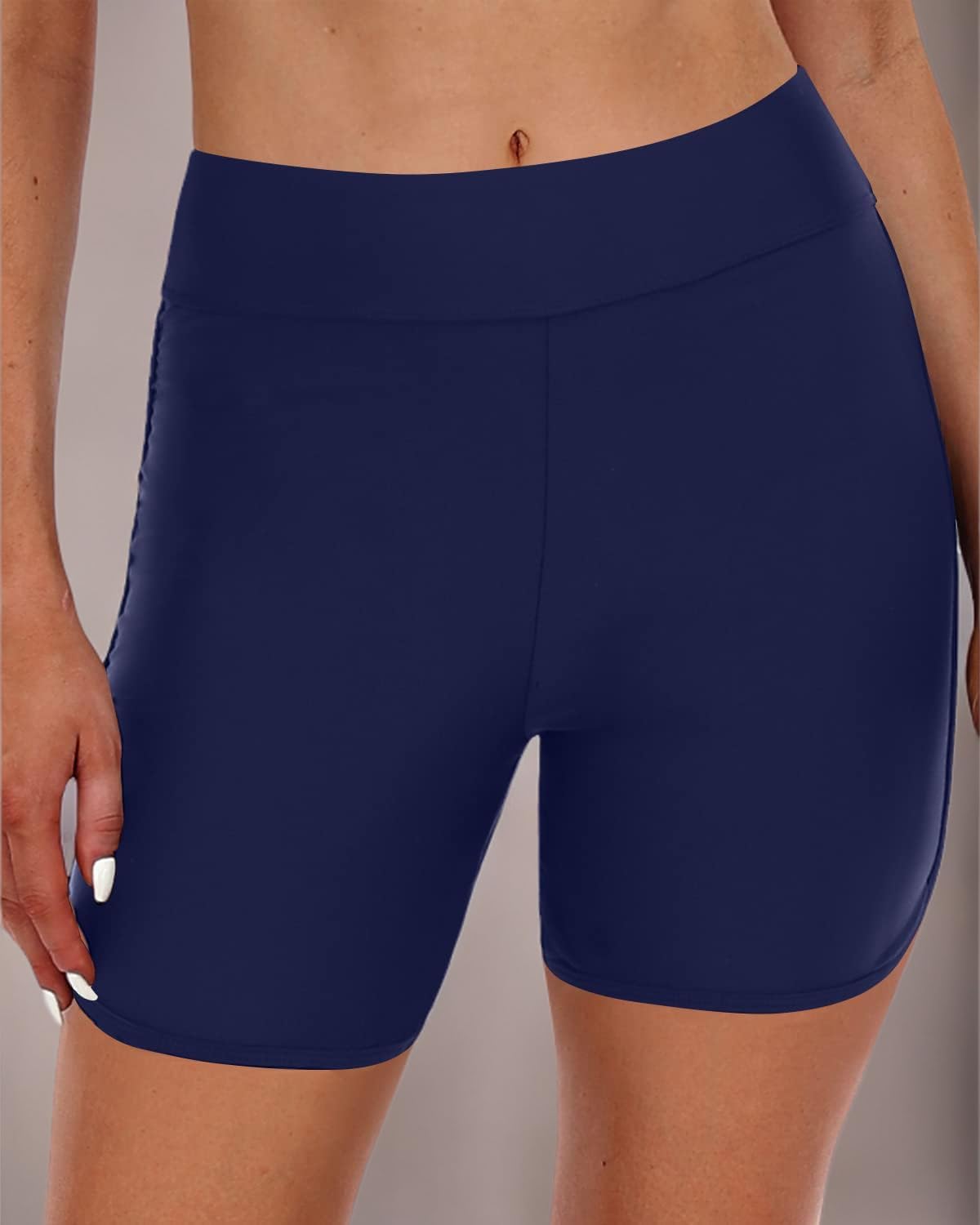 Yonique Womens Swim Shorts High Waisted Swim Bottoms Tummy Control Bathing Suit Bottom Boy Shorts(Available in Plus)