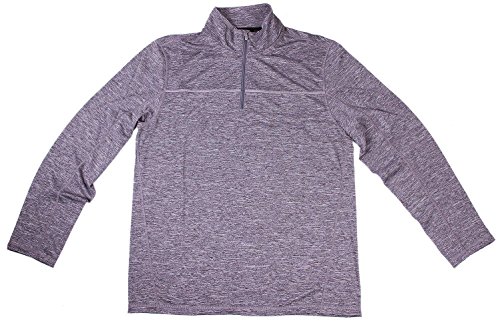 Calvin Klein Mens Space Dyed 1/4 Zip Knit Shirt (X-Large, Grey Heather)