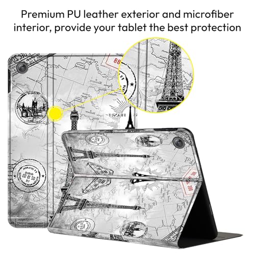 Image of Robustrion Cover for Samsung Galaxy Tab A11 Plus Cover Case 11 inch, Folio Cover Case for Samsung Galaxy Tab A11 Plus Cover /Tab A11+ Tablet Cover with Pencil Holder - Eiffel