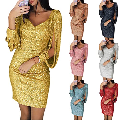 ORANDESIGNE Vestito Donna con Scollo V Abito Donna...