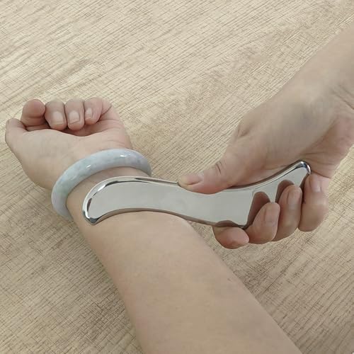 Image of BYYDDIY 6.3 inch Non-Magnetic 304Stainless Steel Gua Sha Tool & Muscle Scraper Tool & Gua Sha Facial Tools (S.S)