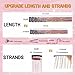 Hair Tinsel Clip in Tinsel Hair Extensions Light Pink Fairy Glitter Hair Tinsel Kit for Women Heat Resistant 21.5In 6Pcs Festival Hair Accessories for Party, Christmas, New Year, Halloween, Cosplay