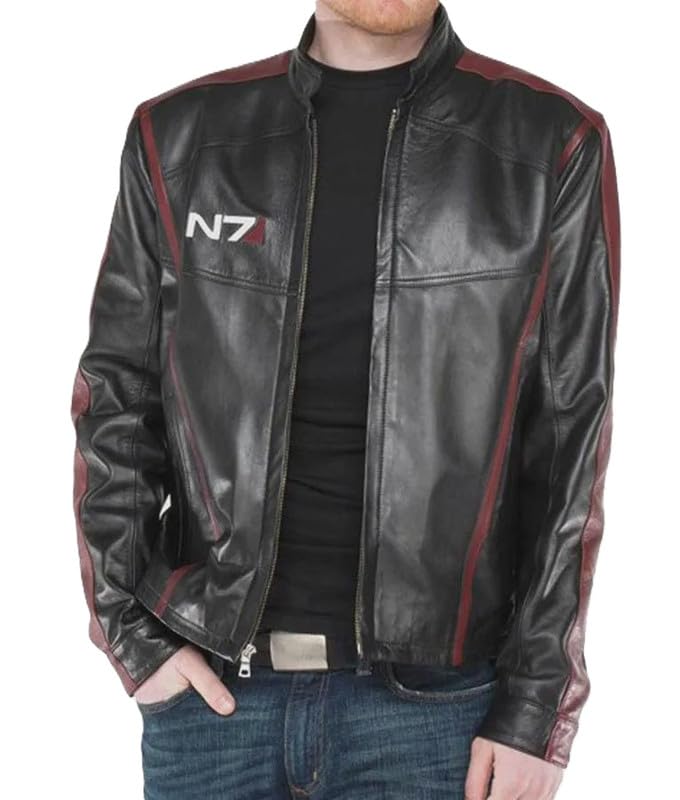 Chaqueta de piel para hombre, diseño de rayas granate, chaqueta de cuero para motocicleta