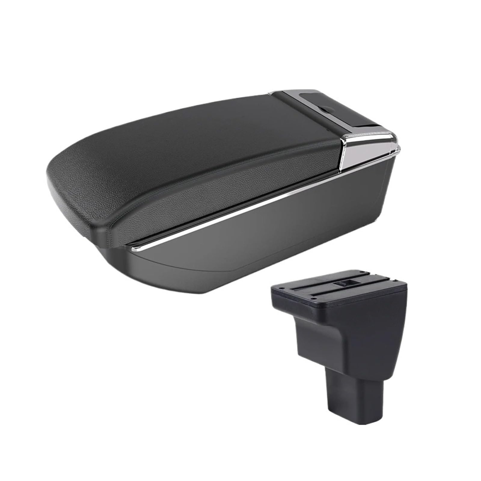 Ggwqoops Car Armrests For Hyundai I10 Armrest Car Box Interior Parts Details Retrofit Storage Accessories Armrest Box(B2 Black line NO USB)