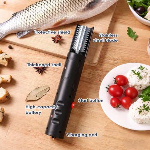 Écailleur à poisson électrique sans fil et râpe à fruits portable pour intérieur