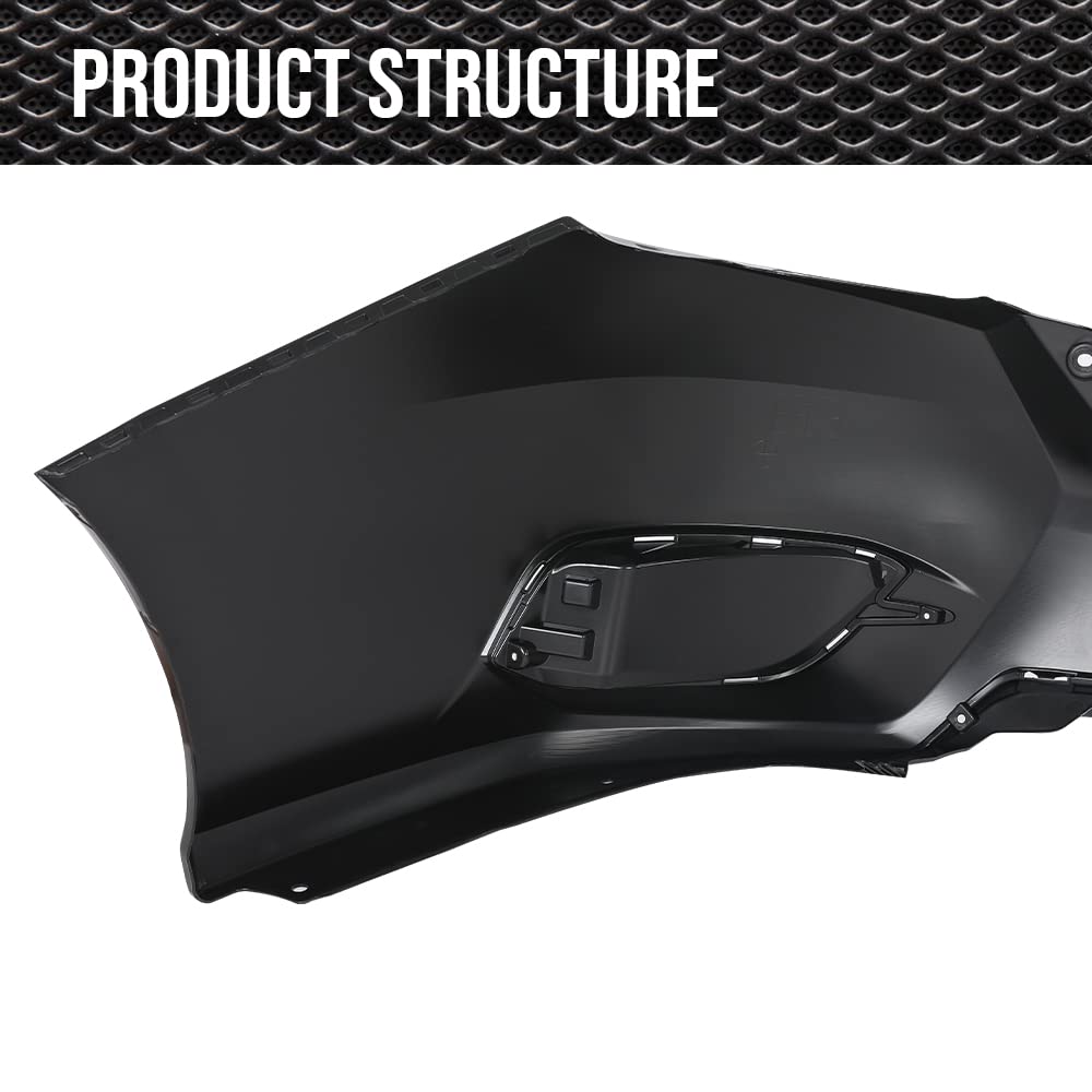 CNNELL Rear Bumper Cover Primed Compatible with Honda Civic Sedan