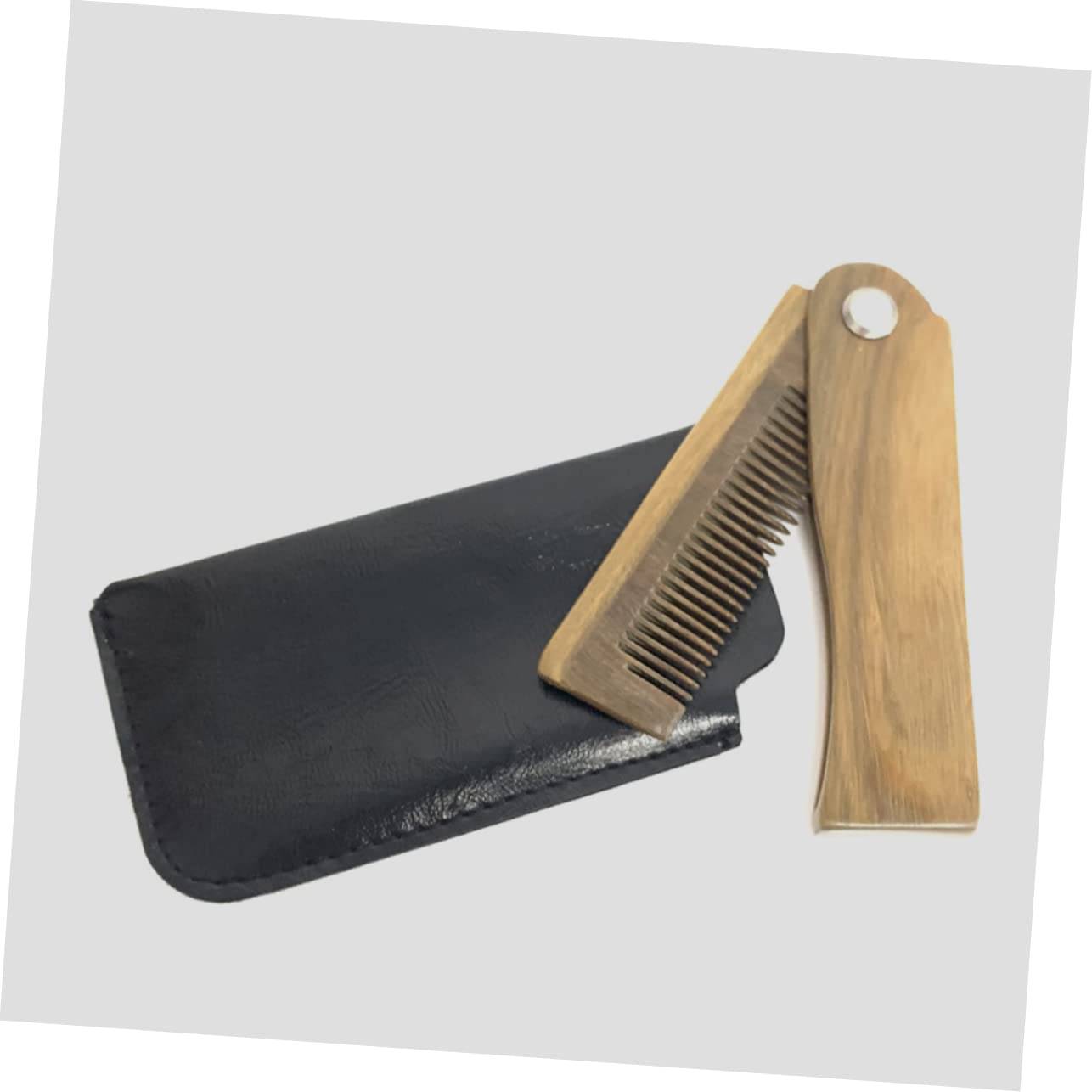 5sets Pettini Legno Pieghevoli Per Barba e Con Custodia Comodo e Leggero Per Uso Quotidiano e Viaggi