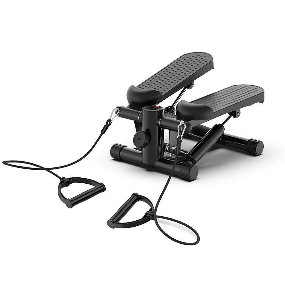 SaryEdge Mute Stepper Exercises Equipment with LCD Monitor and Resistance Bands, Mini Adjustable Climbing Movement Torsion Step for Women and Man,