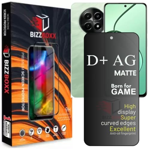 Image of Compatible with Realme C65 5G For Realme C67 5G D+ AG Matte Tempered Glass Screen Guard Protector Anti-Fingerprint Gaming Special With Camera Cut (For Realme C65 and C67)- Pack of 1