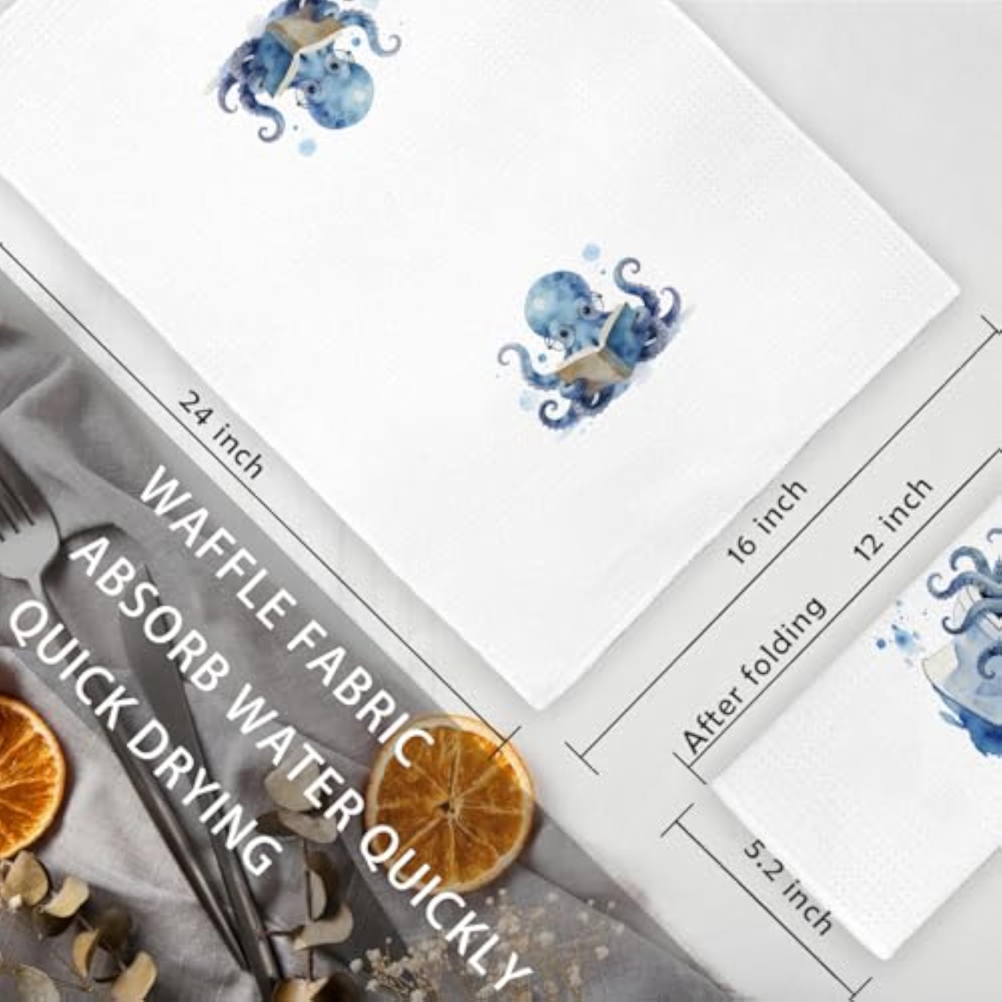 Funny Octopus Decorative Hand Towels Set of 2
