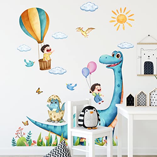 Vinilos decorativos dinosaurio azul para habitación infantil miniatura 4