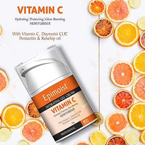 Image of Finn Cosmeceuticals Epimoist Hydrating Gel Cream Vitamin C Glow Boosting, Hydrating and Protecting Moisturizer for Face, Neck and Decollete, 50 g