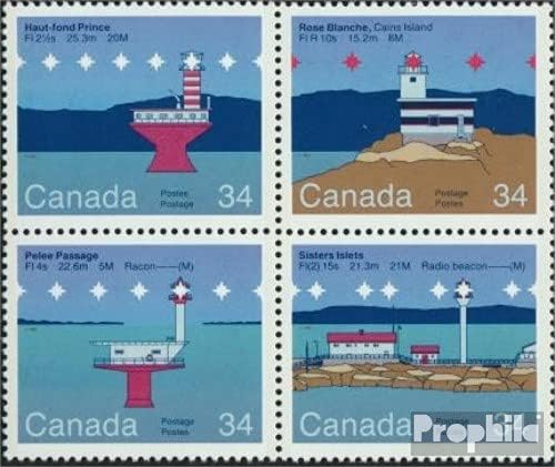 Canada 972-975 Block of Four (Complete.Issue.) 1985 Lighthouses (Stamps for Collectors) Lighthouses