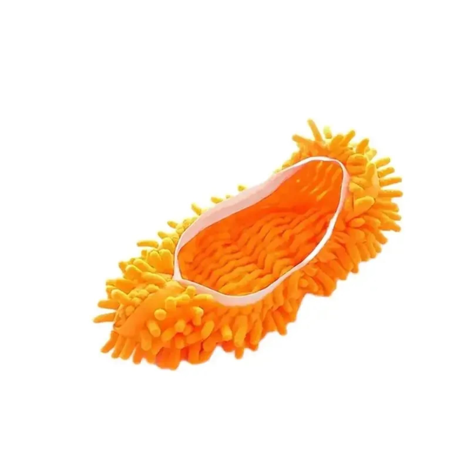 Mop Slippers Cleaning Mopping Shoes Water Uptake Foot Socks(Orange-1Pc)