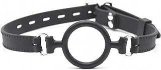 Leather Restraints Ball Mouth Plug Silicone Bondage Ball Gag Open Mouth Gag O Ring Gag Restraints Adjustable Strap Bondag