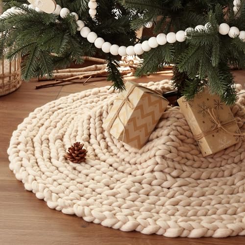 boho christmas decor crochet tree skirt