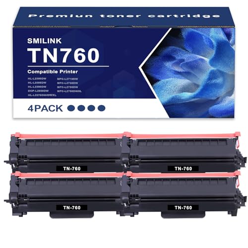 Image of TN 730 TN760 Toner TN-730 /TN-760: Compatible Replacement for TN760 Toner for Brother Printer TN730 TN-730 TN-760 TN 760 730 for MFC-L2710DW MFC-L2750DW DCP-L2550DW HL-L2350DW Printer (4-Black)