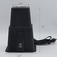 Vista 6 de HomeRoots Juego de 8 elevadores ajustables de plástico resistente de 3, 5 u 8 pulgadas para cama, muebles, sofá, mesa y silla, color negro eléctrico