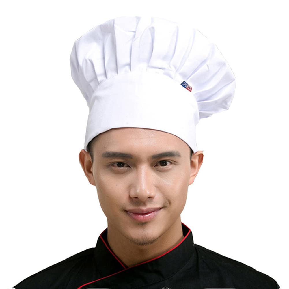 CREATCABIN Chapeau Chef Barbecue Réglable Pour Adulte Élastique Pour Boulanger Cuisine Restauration Chapeau Cuisine Casquette Chef Personnalisée Coton Pour Cadeau Chef Barbecue Fête Pères Noir 30x23cm