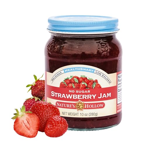 Nature's Hollow Strawberry Jam: Sugar Free Jam and Preserves, Low Cal, Non GMO, Keto Jam, Vegan...