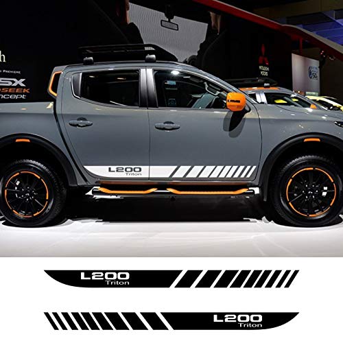 2 Pièces Voiture Longues Bandes Latérales Autocollants pour Mitsubishi L200 Triton Auto Sport Bricolage Vinyle Film Style Décalcomanies Voiture Tuning Accessoires Cover