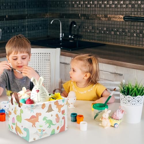Image of Rectangular Easter Dinosaur Basket,Waterproof kids toy storage box bedroom,Dinosaur Storage Box,kids laundry Basket,Easter Room Decor,Nursery Hamper,Gift Baskets(Dinosaur)
