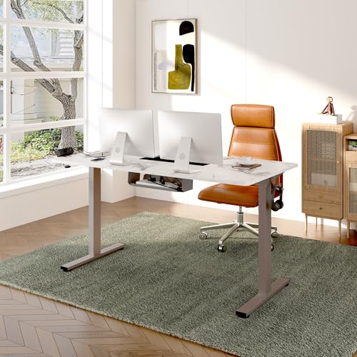 Image of FLEXISPOT EN2 55 inchx28 inch Standing Desk Bundle with Storage Cabinet