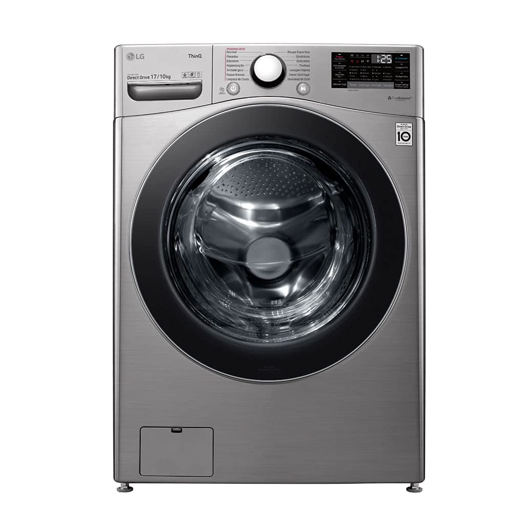 Lava e Seca Smart Lg 17kg Aço Escovado com Conectividade Wi-fi Thinq Wd17sv2-127v