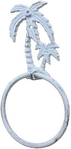 Miniatura 118 de Toallero de hierro fundido de plata antigua de 8.5 pulgadas - Decoración de conchas marinas - Decoración del hogar del mar Plata,Hierro fundido,Azul