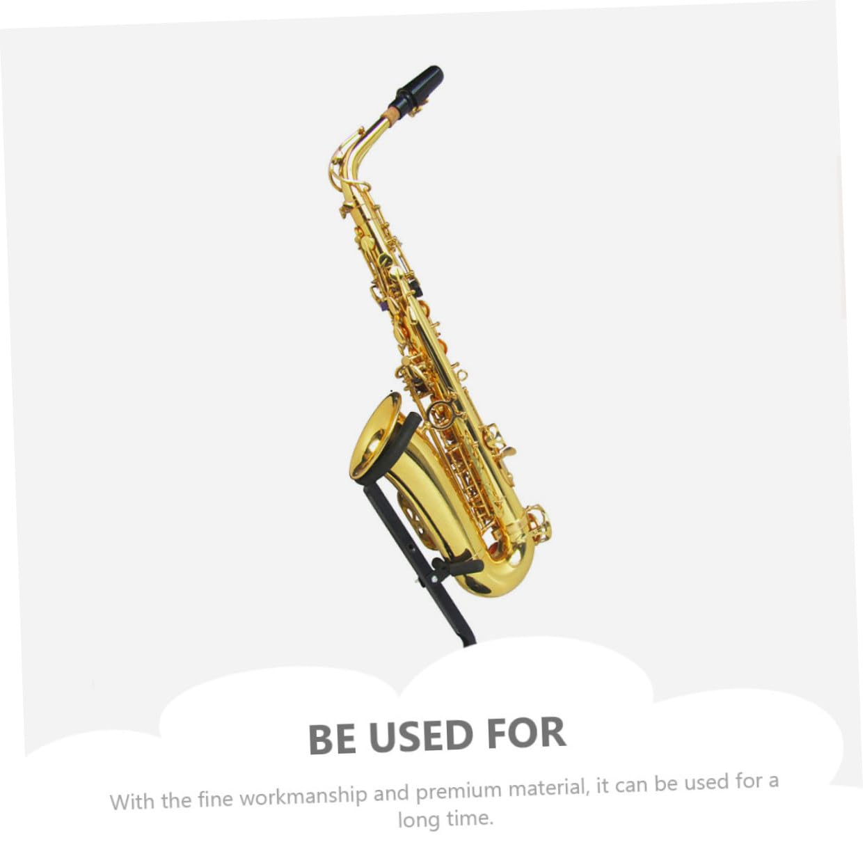 Mobestech Supporto per Sax Contralto Nero in Ferro, Reggi Sax Robusto | Rivestimento in Spugna, Antiruggine e Resistente All'usura, Struttura Stabile per Strumento